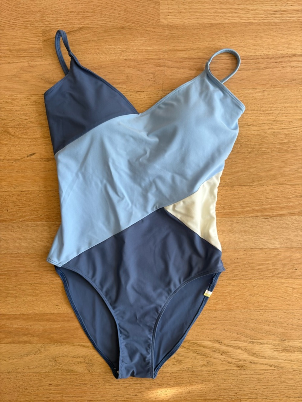 summersalt Light Blue & Cream Colorblock One-Piece